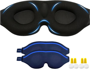 Open image in slideshow, Glow-In-Dark 3D Luxury Eye Mask, 100% Blackout Sleep Mask, Zero Eye Pressure
