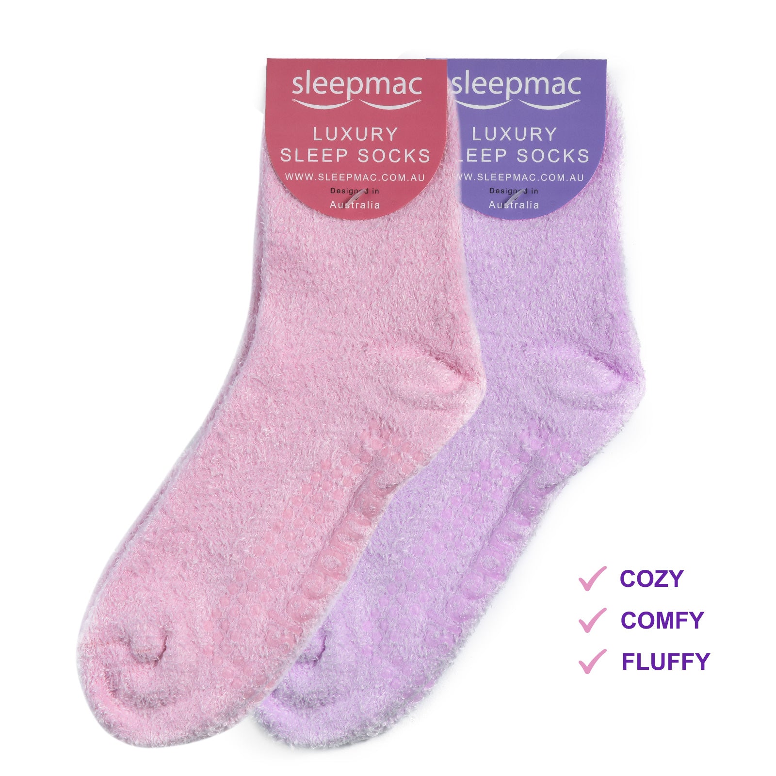 2 Pack Womens Luxury Bed Socks, Lavender Infused, Ultra-Soft Sleep Socks, Size M 8-11