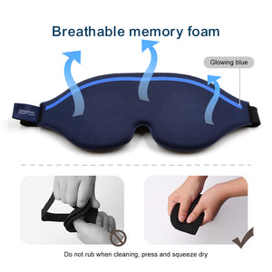 Glow-In-Dark 3D Luxury Eye Mask, 100% Blackout Sleep Mask, Zero Eye Pressure