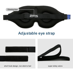 Glow-In-Dark 3D Luxury Eye Mask, 100% Blackout Sleep Mask, Zero Eye Pressure