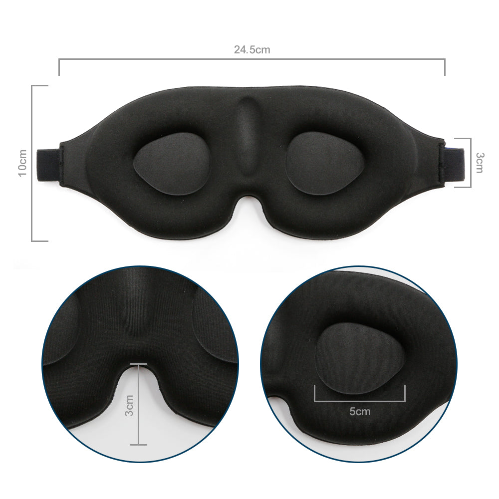 Glow-In-Dark 3D Luxury Eye Mask, 100% Blackout Sleep Mask, Zero Eye Pressure